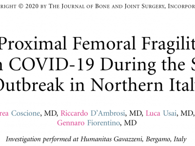 Journal of Bone & Joint Surgery la nostra esperienza COVID